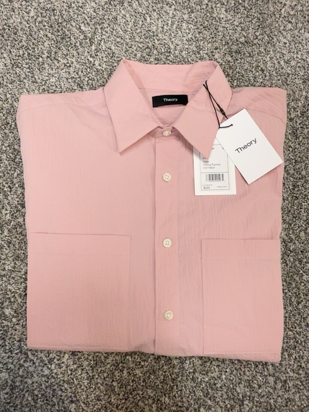 Theory Irving 2P Spring Ripstop Shirt Viola Pink XS NWT $225 Retail